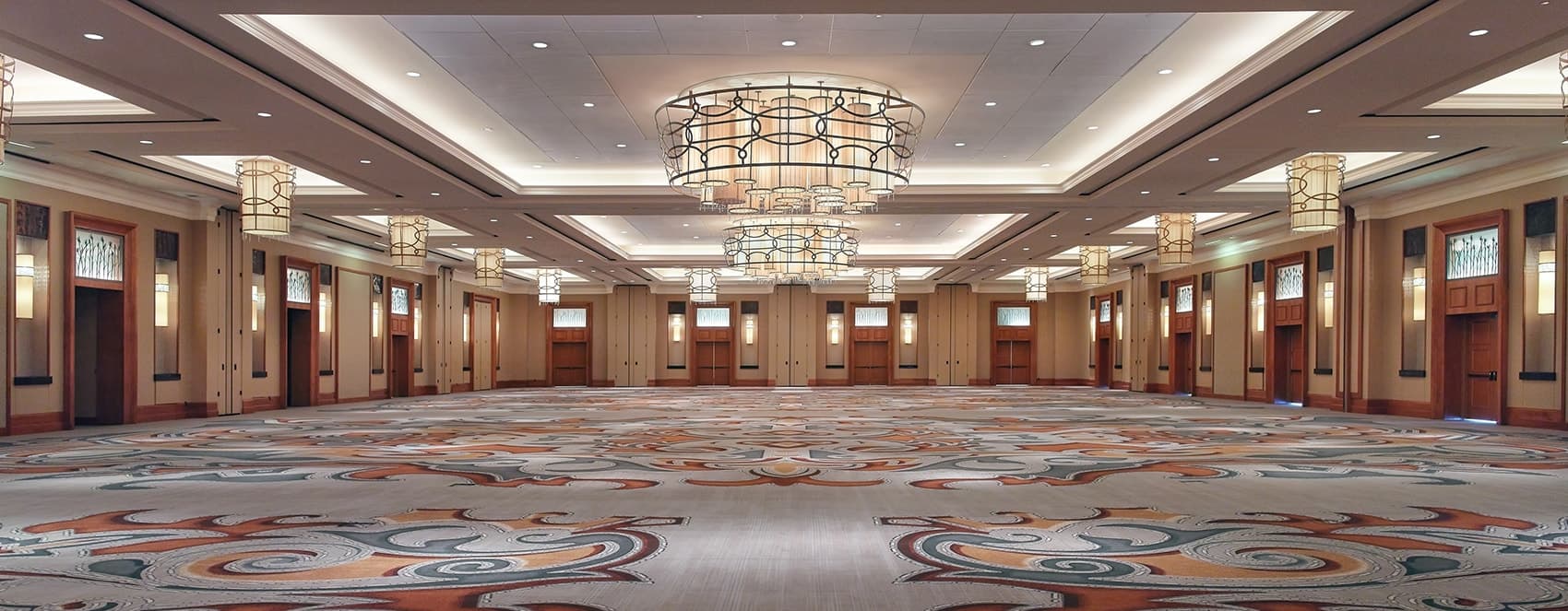 Conference meeting room prepared for a professional event.