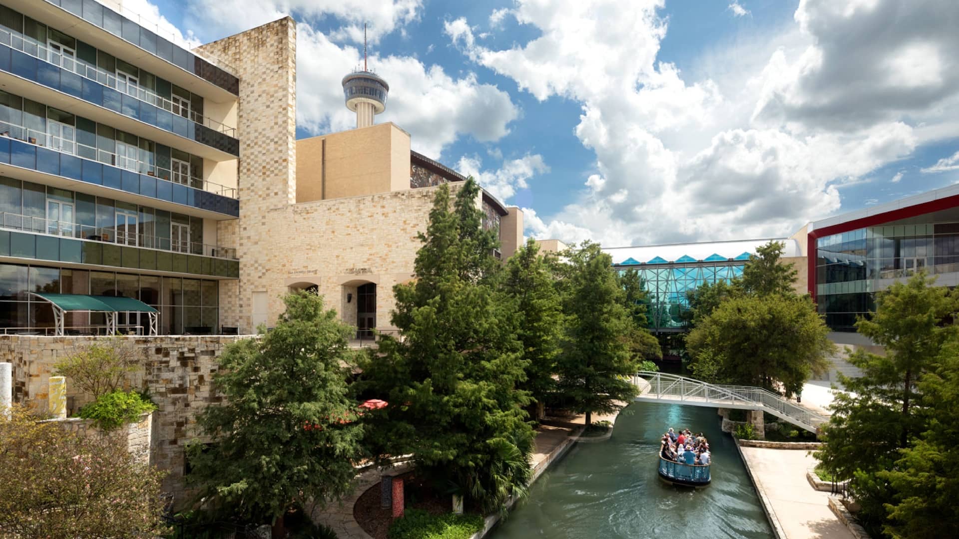 Exterior of Grand Hyatt San Antonio River Walk near the convention center.