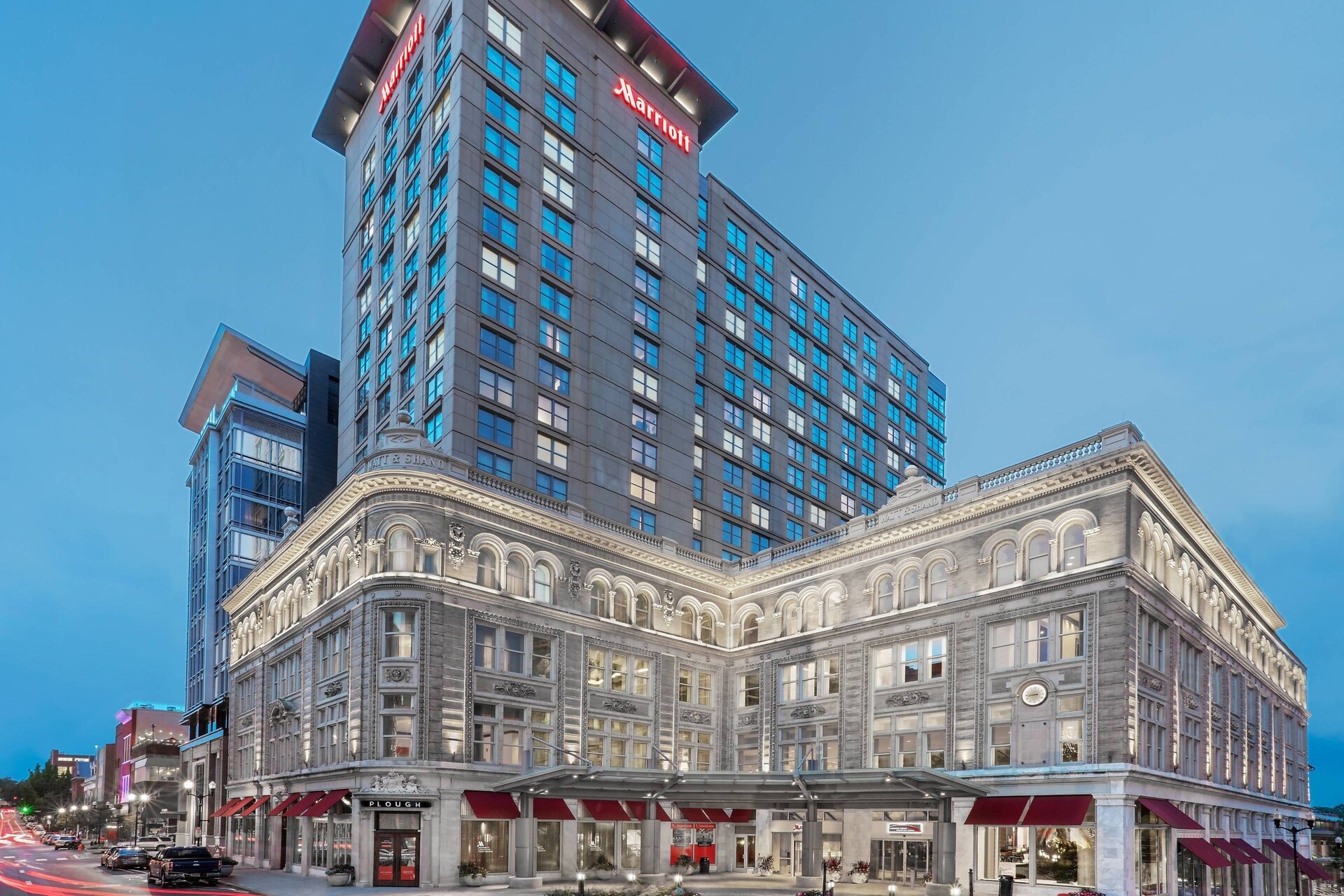 Exterior of Lancaster Marriott at Penn Square.