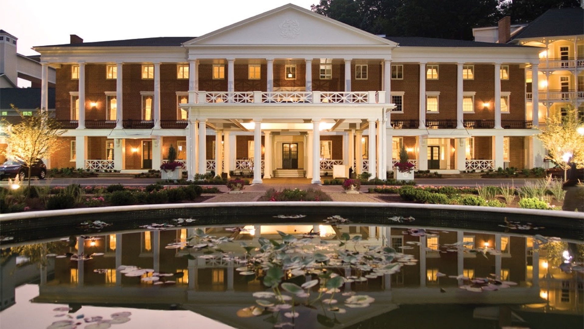 Daytime exterior of Omni Bedford Springs Resort.